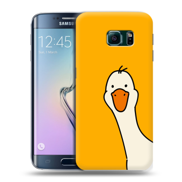 Силиконовый чехол на Samsung Galaxy S6 Edge с принтом Утка Силиконовый чехол на Samsung Galaxy S6 Edge с принтом Утка