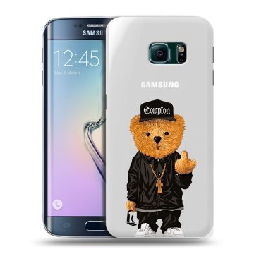 Силиконовый чехол на Samsung Galaxy S6 Edge с принтом Мишка Силиконовый чехол на Samsung Galaxy S6 Edge с принтом Мишка