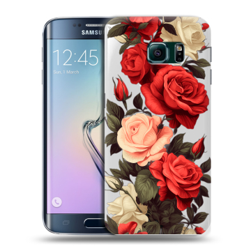 Силиконовый чехол на Samsung Galaxy S6 Edge с принтом Розы Силиконовый чехол на Samsung Galaxy S6 Edge с принтом Розы