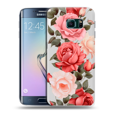 Силиконовый чехол на Samsung Galaxy S6 Edge с принтом Розы Силиконовый чехол на Samsung Galaxy S6 Edge с принтом Розы