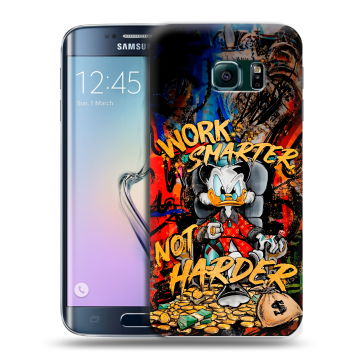 Силиконовый чехол на Samsung Galaxy S6 Edge с принтом Дональд Дак Деньги Силиконовый чехол на Samsung Galaxy S6 Edge с принтом Дональд Дак Деньги
