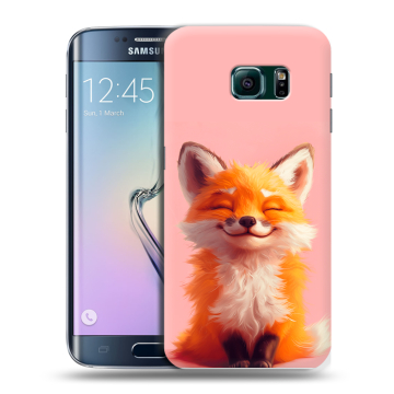 Силиконовый чехол на Samsung Galaxy S6 Edge с принтом милая лиса Силиконовый чехол на Samsung Galaxy S6 Edge с принтом милая лиса