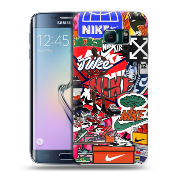 Силиконовый чехол на Samsung Galaxy S6 Edge с принтом Найк Nike яркий Силиконовый чехол на Samsung Galaxy S6 Edge с принтом Найк Nike яркий