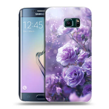 Силиконовый чехол на Samsung Galaxy S6 Edge с принтом Розы цветы Силиконовый чехол на Samsung Galaxy S6 Edge с принтом Розы цветы