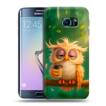 Силиконовый чехол на Samsung Galaxy S6 Edge с принтом сова Силиконовый чехол на Samsung Galaxy S6 Edge с принтом сова
