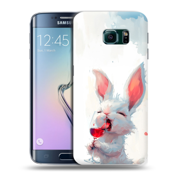 Силиконовый чехол на Samsung Galaxy S6 Edge с принтом кролик зайчик Силиконовый чехол на Samsung Galaxy S6 Edge с принтом кролик зайчик