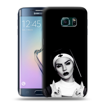 Силиконовый чехол на Samsung Galaxy S6 Edge с принтом монашка Силиконовый чехол на Samsung Galaxy S6 Edge с принтом монашка