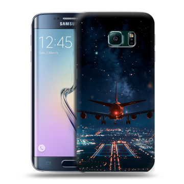 Силиконовый чехол на Samsung Galaxy S6 Edge с принтом самолет Силиконовый чехол на Samsung Galaxy S6 Edge с принтом самолет