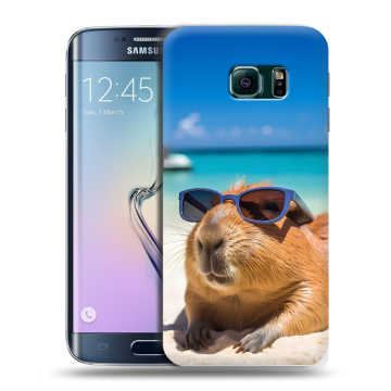 Силиконовый чехол на Samsung Galaxy S6 Edge с принтом Капибара Силиконовый чехол на Samsung Galaxy S6 Edge с принтом Капибара