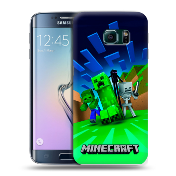Силиконовый чехол на Samsung Galaxy S6 Edge с принтом Майнкрафт Силиконовый чехол на Samsung Galaxy S6 Edge с принтом Майнкрафт