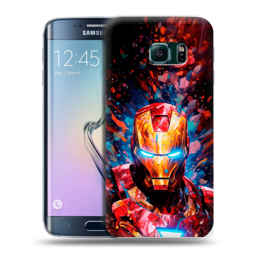 Силиконовый чехол на Samsung Galaxy S6 Edge с принтом Железный человек Ironman Силиконовый чехол на Samsung Galaxy S6 Edge с принтом Железный человек Ironman