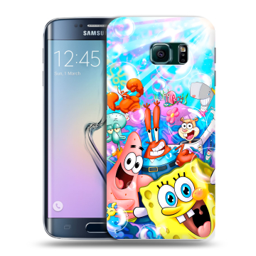 Силиконовый чехол на Samsung Galaxy S6 Edge с принтом спанчбоб спанч боб Силиконовый чехол на Samsung Galaxy S6 Edge с принтом спанчбоб спанч боб