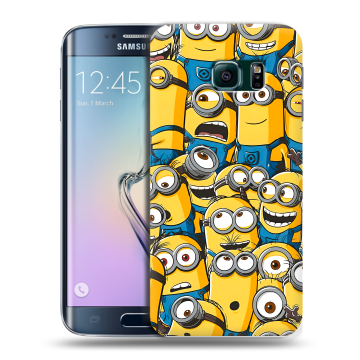 Силиконовый чехол на Samsung Galaxy S6 Edge с принтом Миньоны Силиконовый чехол на Samsung Galaxy S6 Edge с принтом Миньоны