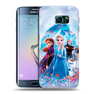 Силиконовый чехол на Samsung Galaxy S6 Edge с принтом Холодное сердце Frozen Силиконовый чехол на Samsung Galaxy S6 Edge с принтом Холодное сердце Frozen