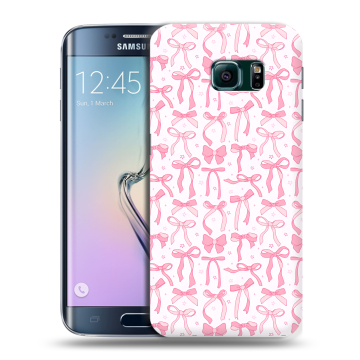 Силиконовый чехол на Samsung Galaxy S6 Edge с принтом Розовые бантики Силиконовый чехол на Samsung Galaxy S6 Edge с принтом Розовые бантики