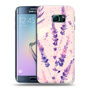 Силиконовый чехол на Samsung Galaxy S6 Edge с принтом цветы лаванда Силиконовый чехол на Samsung Galaxy S6 Edge с принтом цветы лаванда