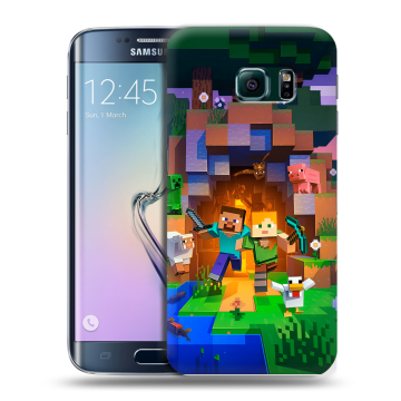 Силиконовый чехол на Samsung Galaxy S6 Edge с принтом Майнкрафт Minecraft Силиконовый чехол на Samsung Galaxy S6 Edge с принтом Майнкрафт Minecraft