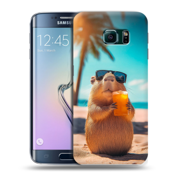 Силиконовый чехол на Samsung Galaxy S6 Edge с принтом Капибара Силиконовый чехол на Samsung Galaxy S6 Edge с принтом Капибара