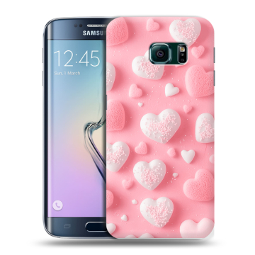 Силиконовый чехол на Samsung Galaxy S6 Edge с принтом Сердечки Силиконовый чехол на Samsung Galaxy S6 Edge с принтом Сердечки