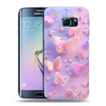 Силиконовый чехол на Samsung Galaxy S6 Edge с принтом Бабочки Силиконовый чехол на Samsung Galaxy S6 Edge с принтом Бабочки
