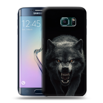 Силиконовый чехол на Samsung Galaxy S6 Edge с принтом Волк Силиконовый чехол на Samsung Galaxy S6 Edge с принтом Волк