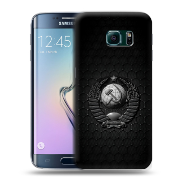 Силиконовый чехол на Samsung Galaxy S6 Edge с принтом Герб Флаг СССР Силиконовый чехол на Samsung Galaxy S6 Edge с принтом Герб Флаг СССР