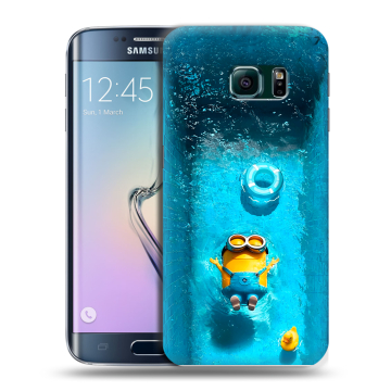 Силиконовый чехол на Samsung Galaxy S6 Edge с принтом Миньоны Силиконовый чехол на Samsung Galaxy S6 Edge с принтом Миньоны