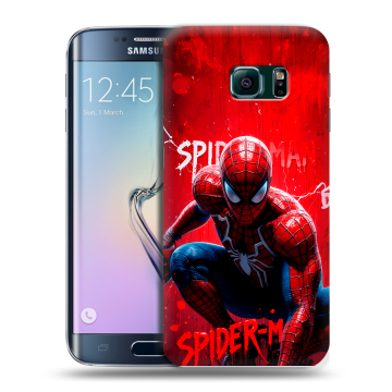 Силиконовый чехол на Samsung Galaxy S6 Edge с принтом Spiderman Человек паук Силиконовый чехол на Samsung Galaxy S6 Edge с принтом Spiderman Человек паук