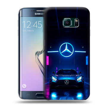 Силиконовый чехол на Samsung Galaxy S6 Edge с принтом Mercedes Мерседес Силиконовый чехол на Samsung Galaxy S6 Edge с принтом Mercedes Мерседес