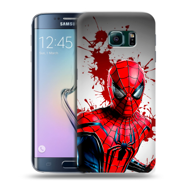 Силиконовый чехол на Samsung Galaxy S6 Edge с принтом Spiderman Человек паук Силиконовый чехол на Samsung Galaxy S6 Edge с принтом Spiderman Человек паук