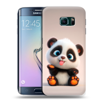 Силиконовый чехол на Samsung Galaxy S6 Edge с принтом милая панда Силиконовый чехол на Samsung Galaxy S6 Edge с принтом милая панда