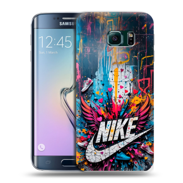 Силиконовый чехол на Samsung Galaxy S6 Edge с принтом Nike Найк Силиконовый чехол на Samsung Galaxy S6 Edge с принтом Nike Найк