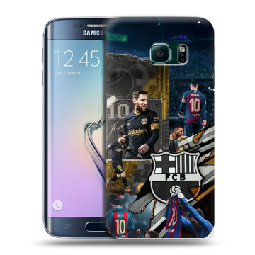 Силиконовый чехол на Samsung Galaxy S6 Edge с принтом Messi Barcelona Силиконовый чехол на Samsung Galaxy S6 Edge с принтом Messi Barcelona