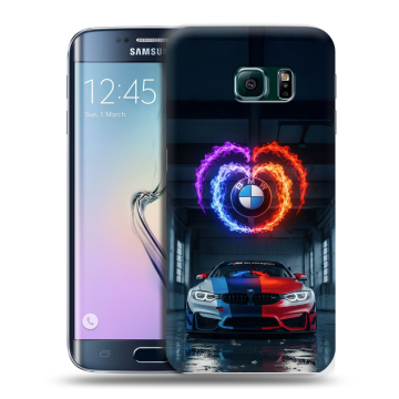 Силиконовый чехол на Samsung Galaxy S6 Edge с принтом BMW БМВ Силиконовый чехол на Samsung Galaxy S6 Edge с принтом BMW БМВ