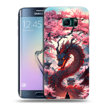 Силиконовый чехол на Samsung Galaxy S6 Edge с принтом Дракон Японский Силиконовый чехол на Samsung Galaxy S6 Edge с принтом Дракон Японский