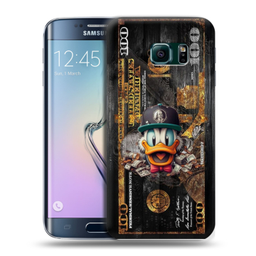 Силиконовый чехол на Samsung Galaxy S6 Edge с принтом Дональд Дак Доллар Силиконовый чехол на Samsung Galaxy S6 Edge с принтом Дональд Дак Доллар