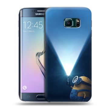 Силиконовый чехол на Samsung Galaxy S6 Edge с принтом Миньоны Силиконовый чехол на Samsung Galaxy S6 Edge с принтом Миньоны