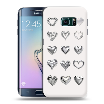 Силиконовый чехол на Samsung Galaxy S6 Edge с принтом Y2K сердечки Силиконовый чехол на Samsung Galaxy S6 Edge с принтом Y2K сердечки