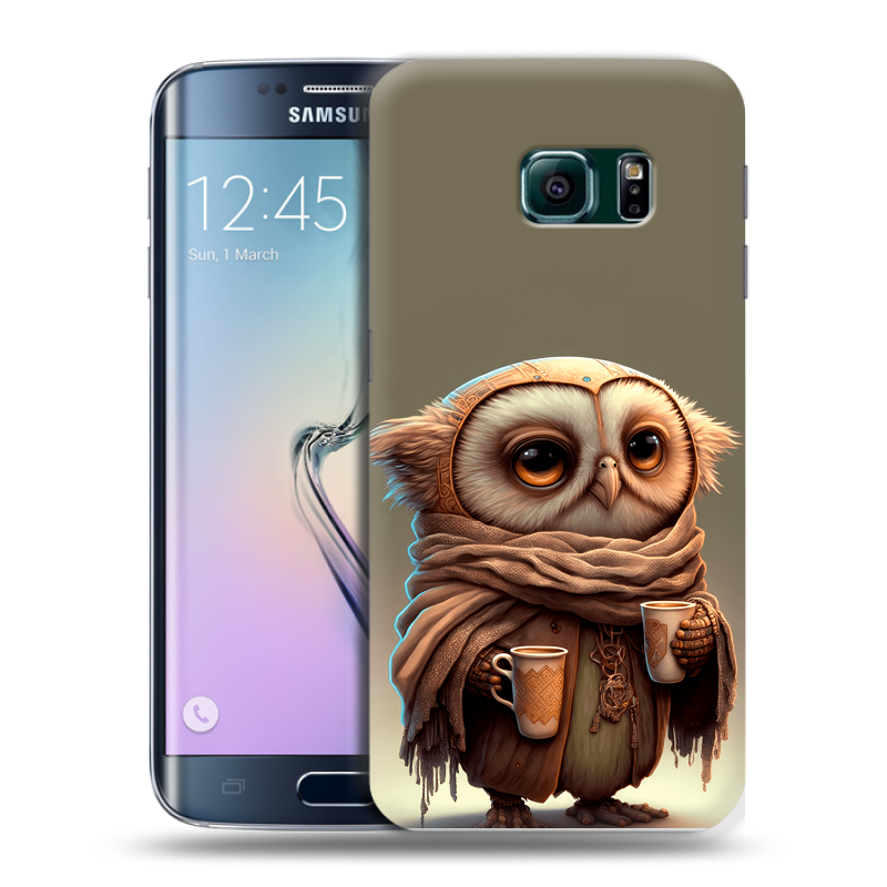 Силиконовый чехол на Samsung Galaxy S6 Edge с принтом Сова Силиконовый чехол на Samsung Galaxy S6 Edge с принтом Сова