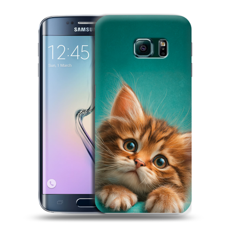 Силиконовый чехол на Samsung Galaxy S6 Edge с принтом котенок Силиконовый чехол на Samsung Galaxy S6 Edge с принтом котенок