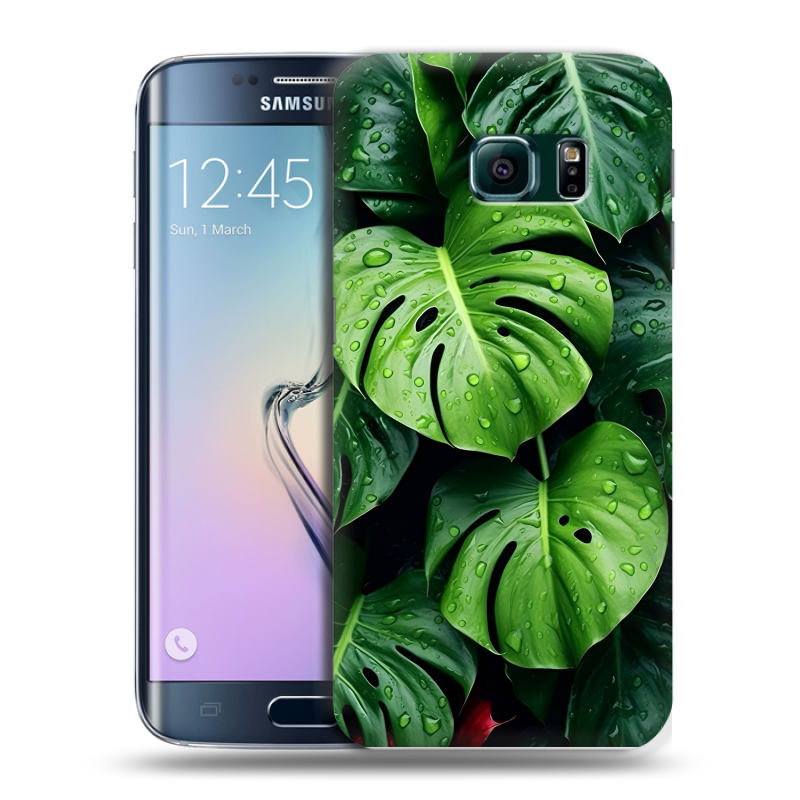 Силиконовый чехол на Samsung Galaxy S6 Edge с принтом Листья Силиконовый чехол на Samsung Galaxy S6 Edge с принтом Листья