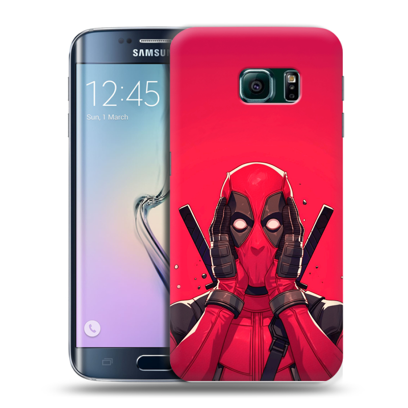Силиконовый чехол на Samsung Galaxy S6 Edge с принтом Дедпул Deadpool Силиконовый чехол на Samsung Galaxy S6 Edge с принтом Дедпул Deadpool
