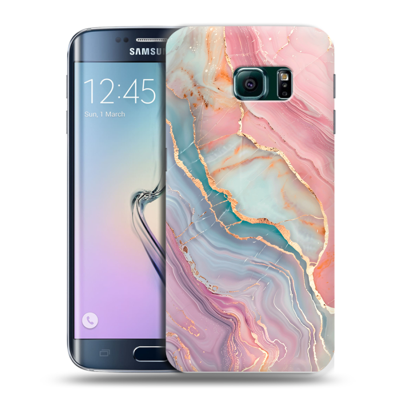 Силиконовый чехол на Samsung Galaxy S6 Edge с принтом розовый мрамор Силиконовый чехол на Samsung Galaxy S6 Edge с принтом розовый мрамор