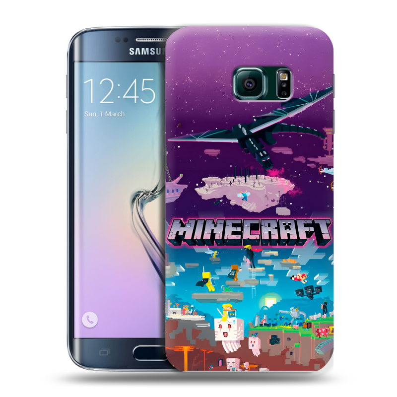 Силиконовый чехол на Samsung Galaxy S6 Edge с принтом Майнкрафт Minecraft Силиконовый чехол на Samsung Galaxy S6 Edge с принтом Майнкрафт Minecraft