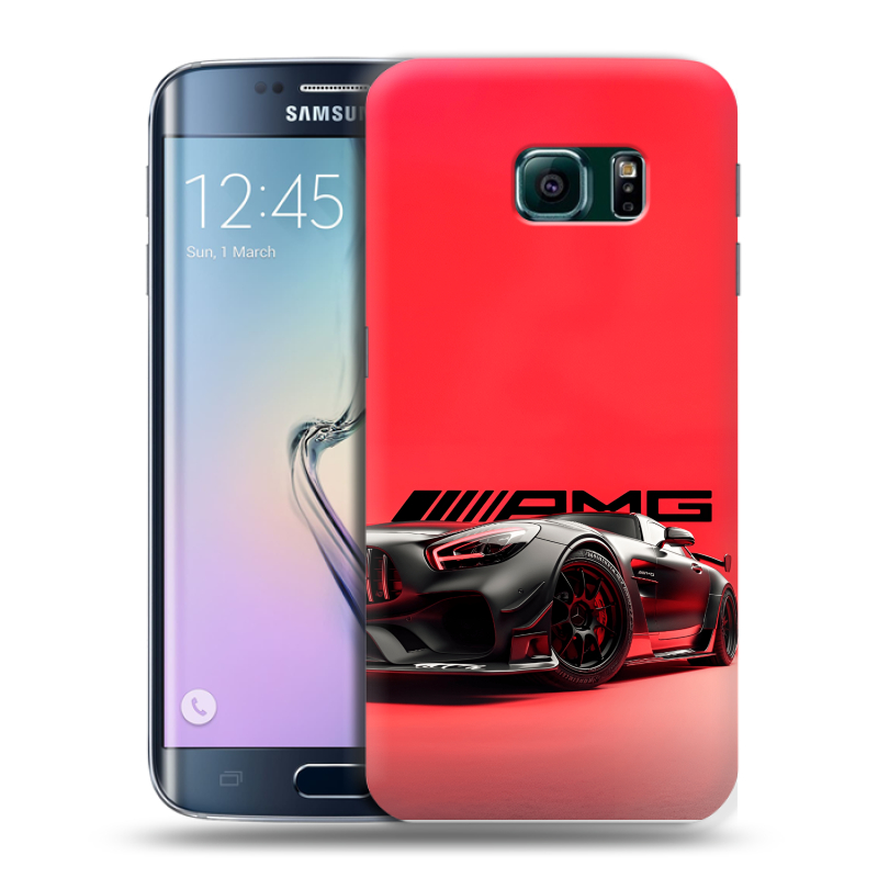 Силиконовый чехол на Samsung Galaxy S6 Edge с принтом Мерседес Mercedes AMG Силиконовый чехол на Samsung Galaxy S6 Edge с принтом Мерседес Mercedes AMG
