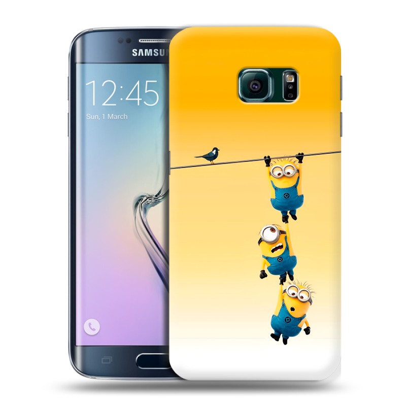 Силиконовый чехол на Samsung Galaxy S6 Edge с принтом Миньоны Силиконовый чехол на Samsung Galaxy S6 Edge с принтом Миньоны