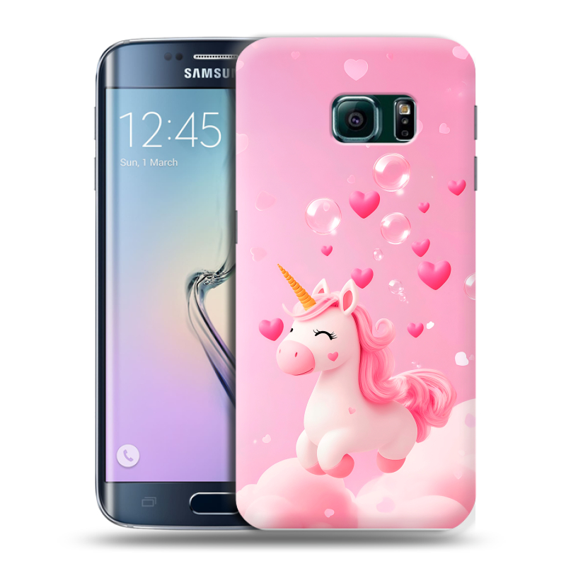 Силиконовый чехол на Samsung Galaxy S6 Edge с принтом Единорог Силиконовый чехол на Samsung Galaxy S6 Edge с принтом Единорог
