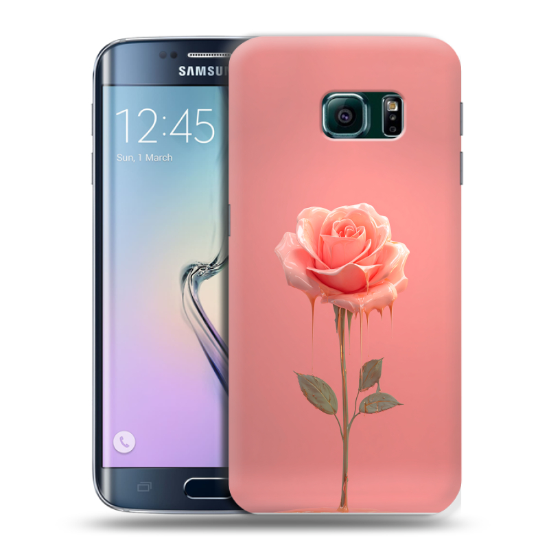Силиконовый чехол на Samsung Galaxy S6 Edge с принтом Розовая роза Силиконовый чехол на Samsung Galaxy S6 Edge с принтом Розовая роза
