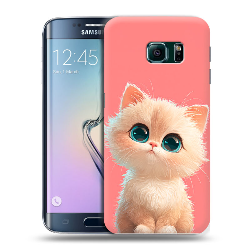 Силиконовый чехол на Samsung Galaxy S6 Edge с принтом Розовый котенок Силиконовый чехол на Samsung Galaxy S6 Edge с принтом Розовый котенок