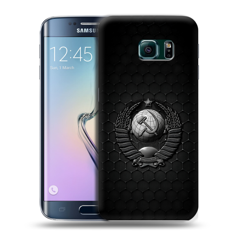 Силиконовый чехол на Samsung Galaxy S6 Edge с принтом Герб Флаг СССР Силиконовый чехол на Samsung Galaxy S6 Edge с принтом Герб Флаг СССР